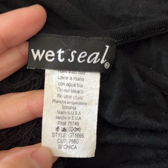 Wet Seal Black One Shoulder Lace Cut Out Top S - Picture 5 of 8